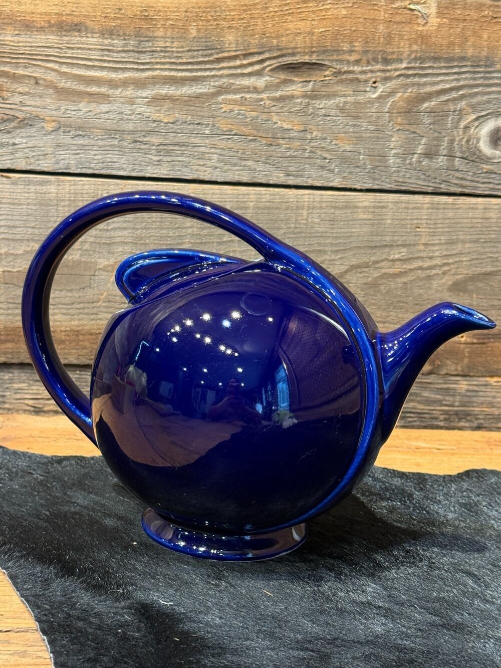 Vintage Hall China Airflow 6 Cup Teapot Cobalt Blue 1938 Art Deco USA MCM